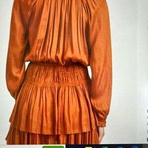 R. Vivimos women’s cotton long sleeves neck layered ruffles pleated mini dress